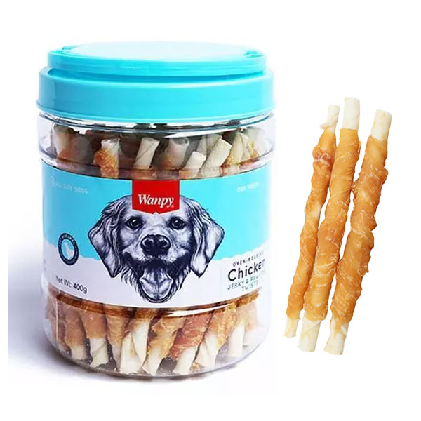تشویقی سطلی سگ ونپی مدل Chicken Jerky Rawhide Twist