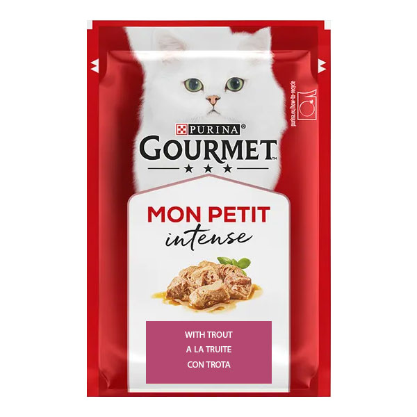 پوچ گربه MON PETIT گورمت طعم ماهی قزل آلا