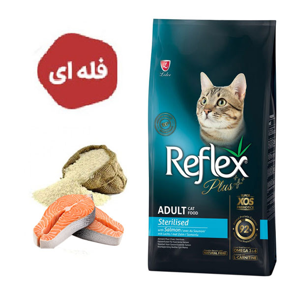 غذای خشک گربه عقیم شده با طعم سالمون رفلکس پلاس