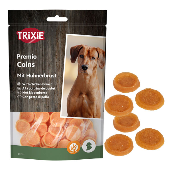 تشویقی سگ تریکسی مدل سکه ای با طعم مرغ