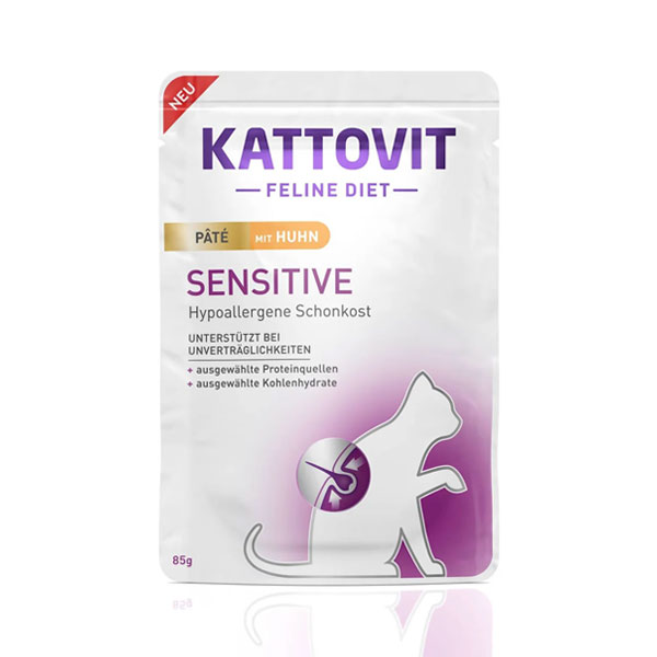 پوچ پته گربه کاتوویت مخصوص گربه های حساس با طعم مرغ