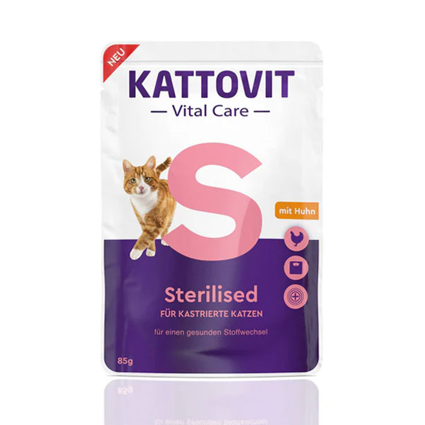 پوچ گربه های عقیم شده کاتوویت با طعم مرغ