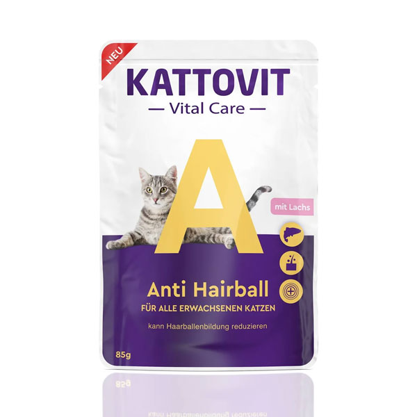 پوچ گربه کاتوویت مخصوص گلوله موئی با طعم سالمون