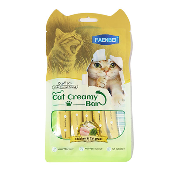 بستنی گربه لوکس فنبی طعم مرغ و علف گربه