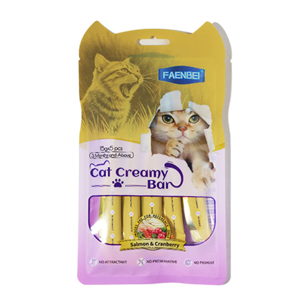 بستنی گربه لوکس فنبی طعم ماهی سالمون و کرنبری