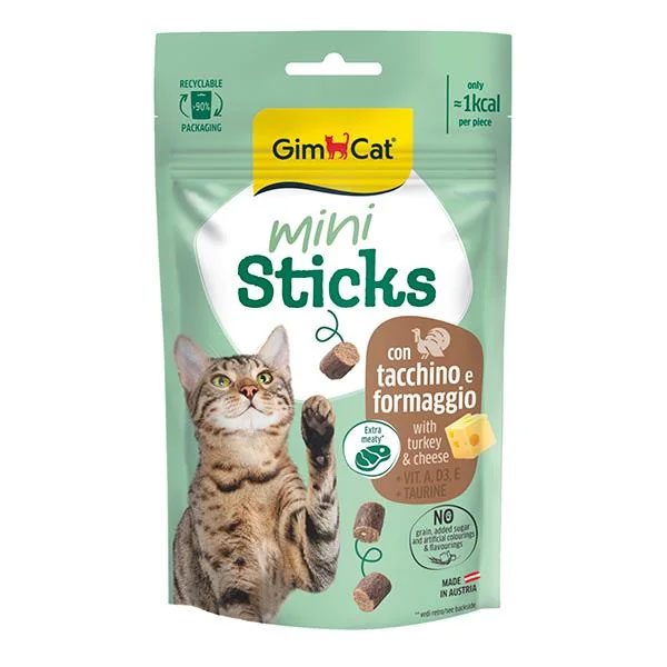 تشویقی گربه جیم کت مدل مینی استیک طعم بوقلمون و پنیر