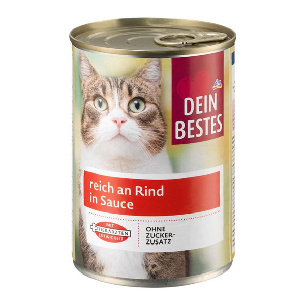 کنسرو گربه دین بستس طعم گوشت در سس