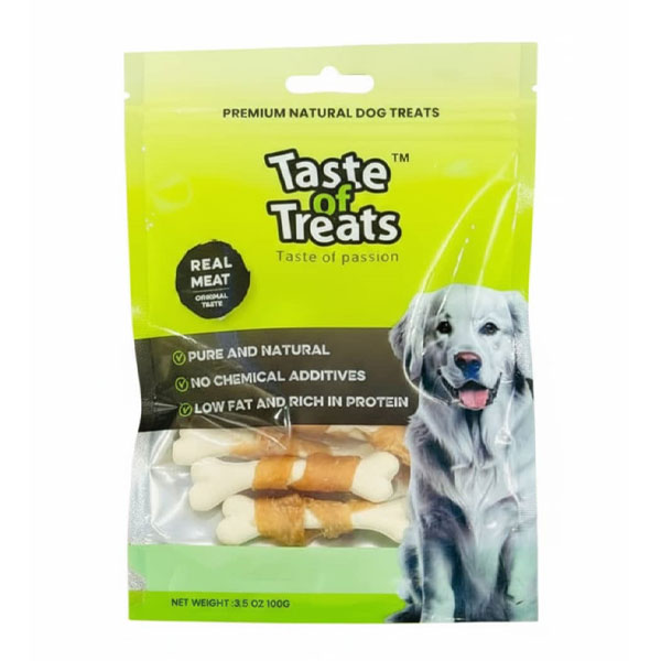 تشویقی سگ مدل استخوان کلسیمی دورپیچ مرغ Taste of Treats