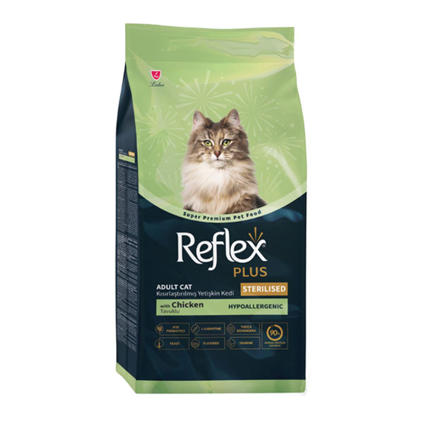 غذا خشک گربه عقیم شده رفلکس پلاس طعم مرغ
