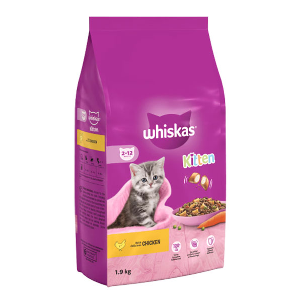 غذای مغزدار بچه گربه ویسکاس طعم مرغ