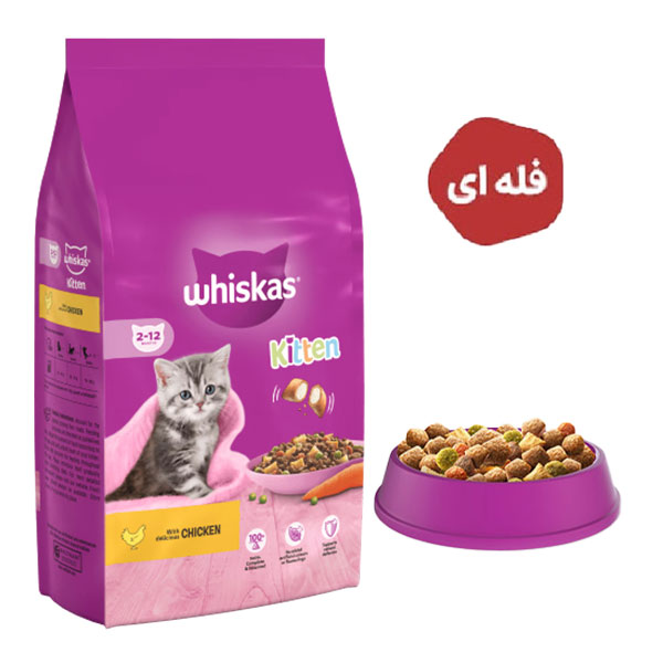 غذای مغزدار بچه گربه طعم مرغ ویسکاس