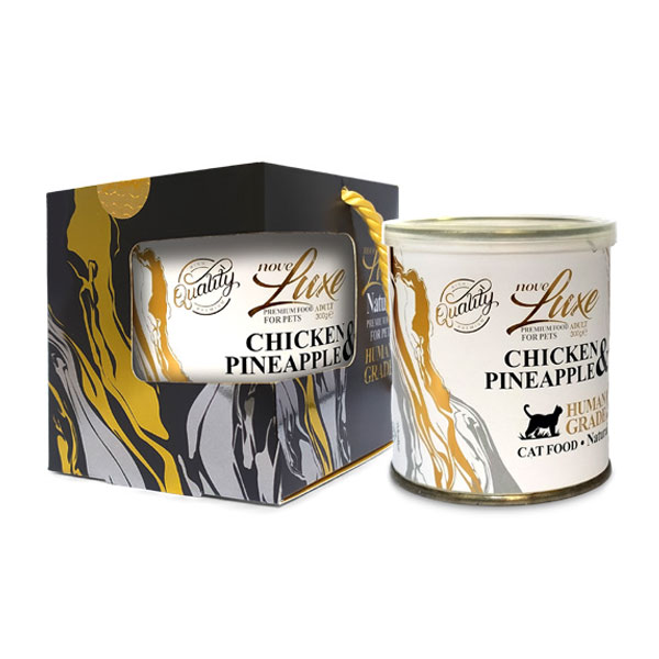 کنسرو نچرال گربه با طعم مرغ و آناناس نوول