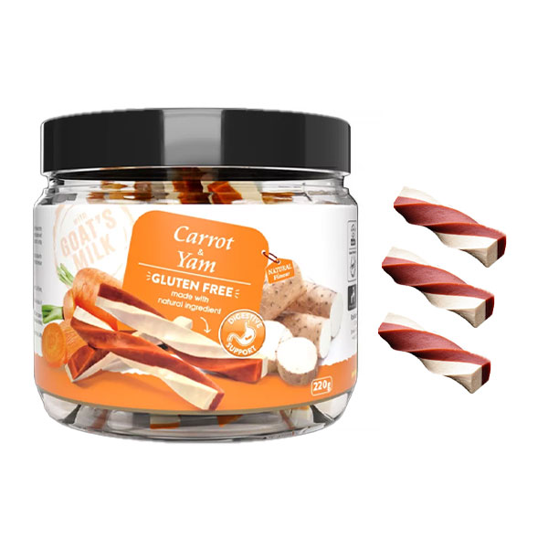 تشویقی سطلی پیچی هابون طعم شیر بز و هویج و یامی