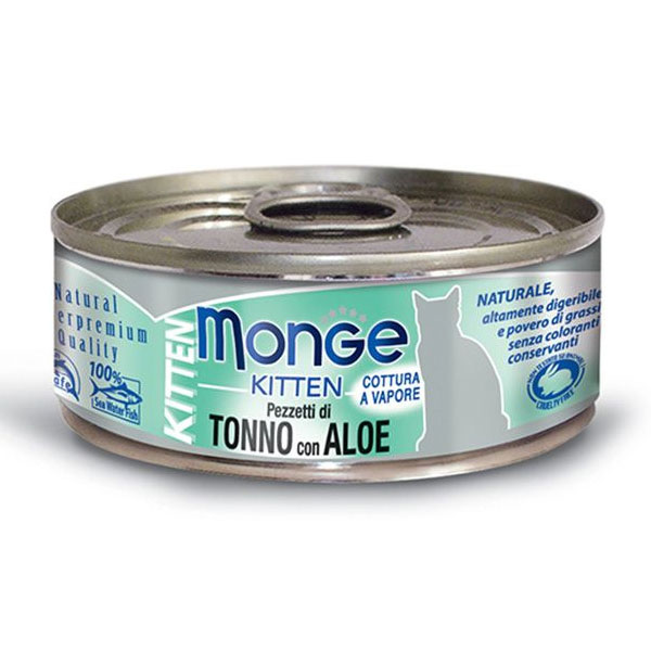 کنسرو بچه گربه مونژه با طعم ماهی تن و آلوئه ورا در ژله