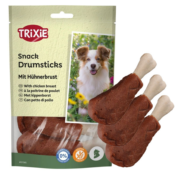 تشویقی سگ تریکسی مدل استخوانی با روکش مرغ