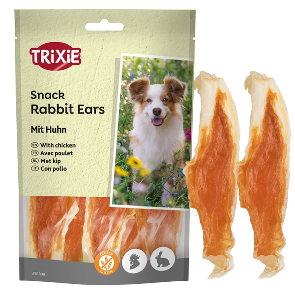 تشویقی سگ تریکسی مدل گوش خرگوش با طعم مرغ
