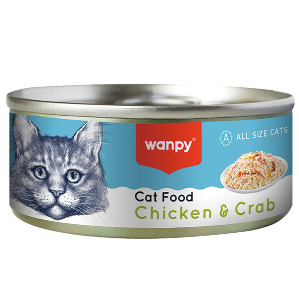 کنسرو گربه ونپی با طعم مرغ و خرچنگ