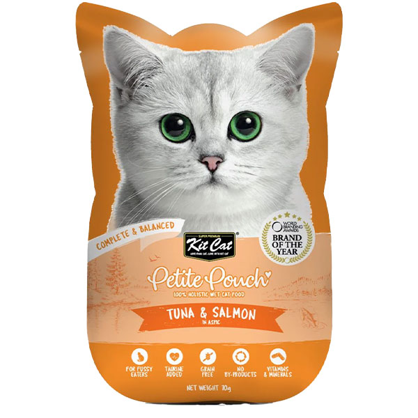 پوچ گربه کیت کت با طعم ماهی تن و سالمون