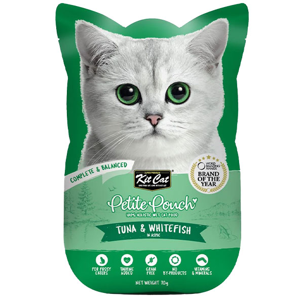 پوچ گربه کیت کت با طعم ماهی تن و ماهی سفید