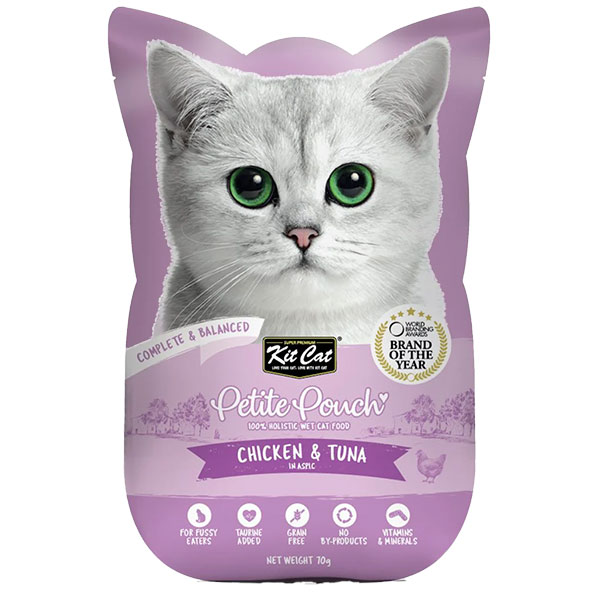پوچ گربه کیت کت با طعم مرغ و ماهی تن