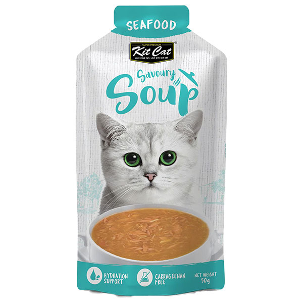 سوپ گربه کیت کت با طعم غذای دریایی