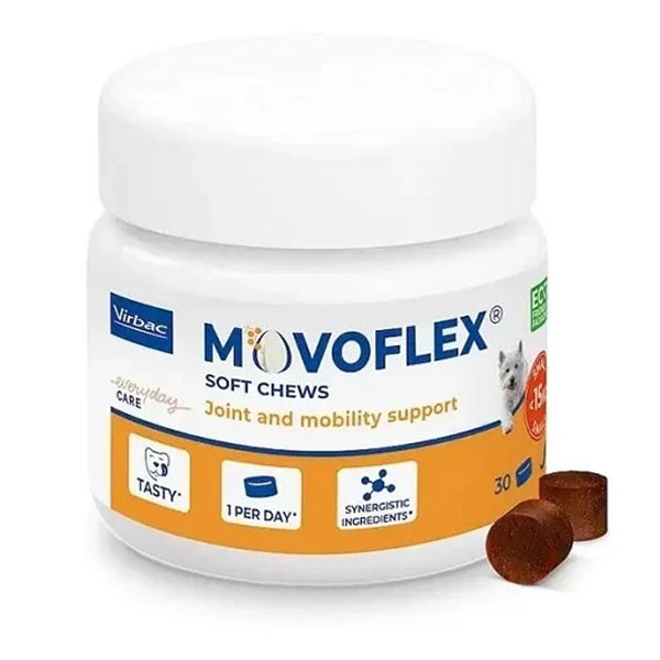 مکمل تقویت مفاصل و غضروف سگ های تا 15 کیلوگرم MOVOFLEX ویرباک