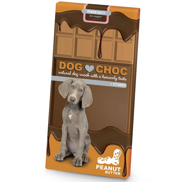 تشویقی شکلات تخته‌ای سگ Dog Choc طعم کره بادام زمینی